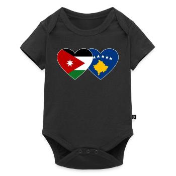 Jordanie Bosnie Drapeau Coeur - Body à manches courtes Premium Bébé - noir - Devant