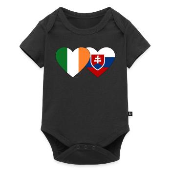 Ireland Slovakia Flag Heart - Baby Premium short-sleeve bodysuit - black - Front