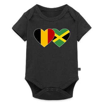 Belgique Jamaïque Drapeau du Cœur - Body à manches courtes Premium Bébé - noir - Devant