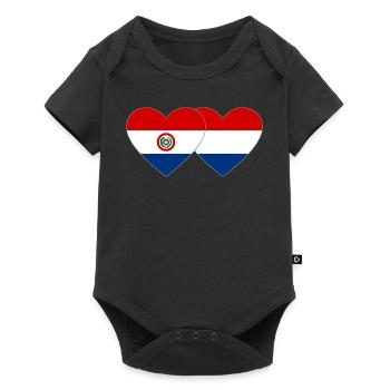 Paraguay Holland Heart Flag - Baby Premium short-sleeve bodysuit - black - Front