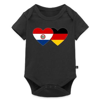 Paraguay Germany Heart Flag - Baby Premium short-sleeve bodysuit - black - Front