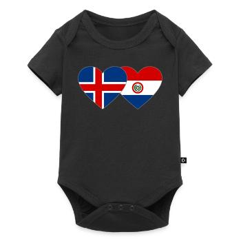Iceland Paraguay Heart Flag - Baby Premium short-sleeve bodysuit - black - Front