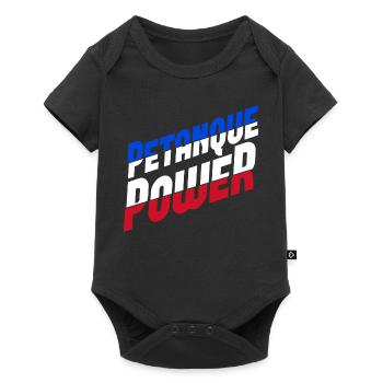 Petanque Power Boule Boccia Spieler - Baby Premium Kurzarmbody - Schwarz - Vorne