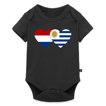 Holland Uruguay Heart Flag - Baby Premium short-sleeve bodysuit - black - Front