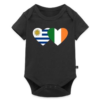 Uruguay Ireland Heart Flag - Baby Premium short-sleeve bodysuit - black - Front