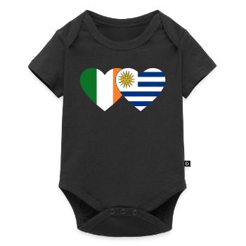 Ireland Uruguay Heart Flag - Baby Premium short-sleeve bodysuit - black - Front