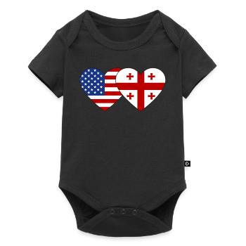 Drapeau du cœur de la Géorgie des États-Unis - Body à manches courtes Premium Bébé - noir - Devant