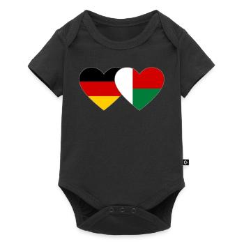 Germany Madagascar Heart Flag - Baby Premium short-sleeve bodysuit - black - Front