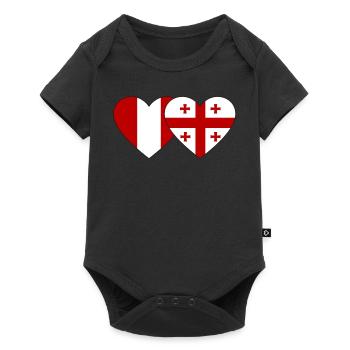 Peru Georgia Heart Flag - Baby Premium short-sleeve bodysuit - black - Front