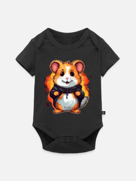 Süßer Hamster - Baby Premium Kurzarmbody - Schwarz