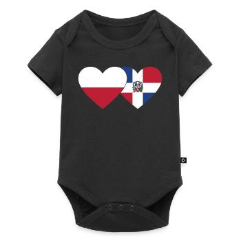 Pologne République dominicaine Flag Heart - Body à manches courtes Premium Bébé - noir - Devant