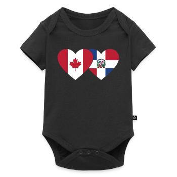 Canada République dominicaine Flag Heart - Body à manches courtes Premium Bébé - noir - Devant