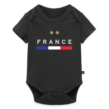 Maillot de football France Drapeau français - Body à manches courtes Premium Bébé - noir - Devant