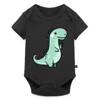 Cute crayon dinosaur - Baby Premium short-sleeve bodysuit - black - Front