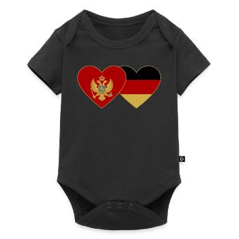 Monténégro Allemagne Drapeau - Body à manches courtes Premium Bébé - noir - Devant