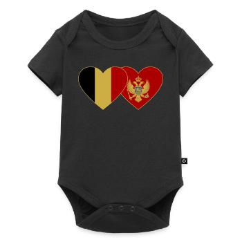 Belgique Drapeau du Monténégro - Body à manches courtes Premium Bébé - noir - Devant