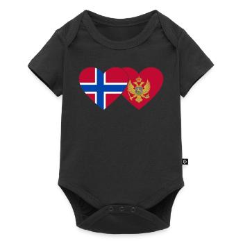 Norvège Drapeau du Monténégro - Body à manches courtes Premium Bébé - noir - Devant