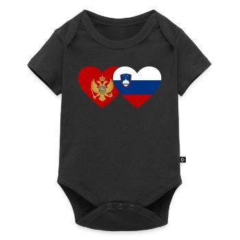 Monténégro Slovénie Drapeau - Body à manches courtes Premium Bébé - noir - Devant