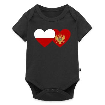Pologne Monténégro drapeau - Body à manches courtes Premium Bébé - noir - Devant