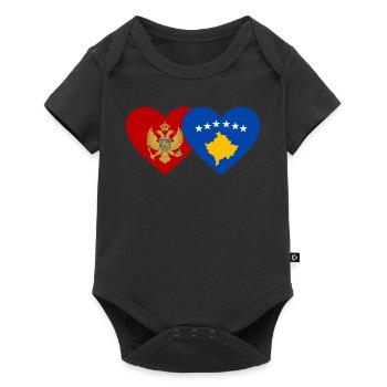 Monténégro Kosovo Drapeau - Body à manches courtes Premium Bébé - noir - Devant