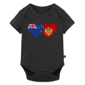 Drapeau du Monténégro néo-zélandais - Body à manches courtes Premium Bébé - noir - Devant