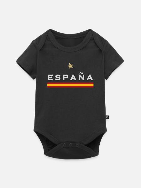 Spanien Fußball Trikot Spanische Flagge - Baby Premium Kurzarmbody - Schwarz