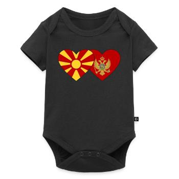 Macedonia Montenegro flag - Baby Premium short-sleeve bodysuit - black - Front