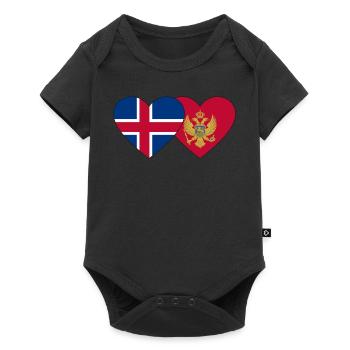 Islande Monténégro Drapeau - Body à manches courtes Premium Bébé - noir - Devant
