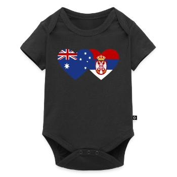 Australie Serbie Drapeau du cœur - Body à manches courtes Premium Bébé - noir - Devant