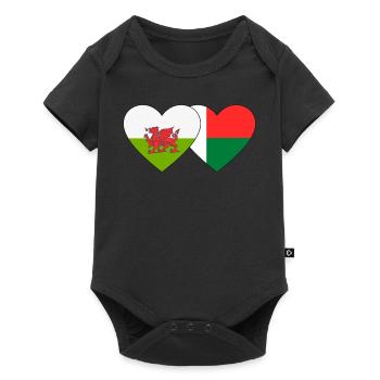 Wales Madagascar Flag Heart - Baby Premium short-sleeve bodysuit - black - Front