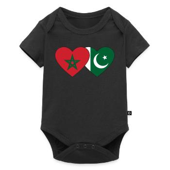Maroc Pakistan Flag Coeur - Body à manches courtes Premium Bébé - noir - Devant