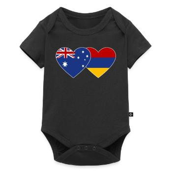 Drapeau de l’Australie et de l’Arménie - Body à manches courtes Premium Bébé - noir - Devant