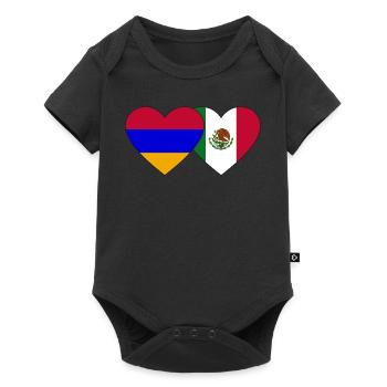 Armenia Mexico Flag Heart - Baby Premium short-sleeve bodysuit - black - Front