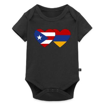 Cuba Armenia Flag Heart - Baby Premium short-sleeve bodysuit - black - Front
