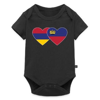 Armenia Liechtenstein Flag Heart - Baby Premium short-sleeve bodysuit - black - Front