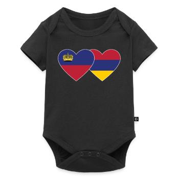 Liechtenstein Armenia Flag Heart - Baby Premium short-sleeve bodysuit - black - Front