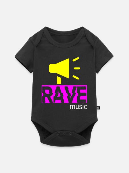 Rave-Musik - Baby Premium Kurzarmbody - Schwarz