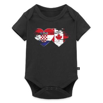 Croatie Canada drapeau coeur utilisé - Body à manches courtes Premium Bébé - noir - Devant