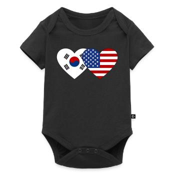 Corée du Sud États-Unis Flag Heart - Body à manches courtes Premium Bébé - noir - Devant