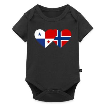 Panama Norway Flag Heart - Baby Premium short-sleeve bodysuit - black - Front