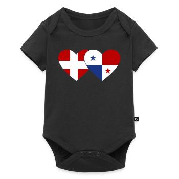 Denmark Panama Flag Heart - Baby Premium short-sleeve bodysuit - black - Front