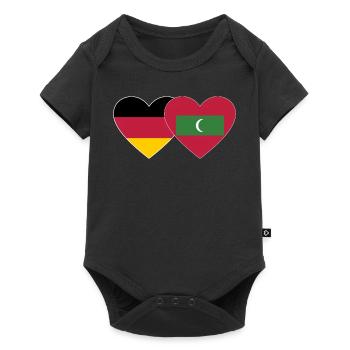 Allemagne Drapeau des Maldives coeur - Body à manches courtes Premium Bébé - noir - Devant