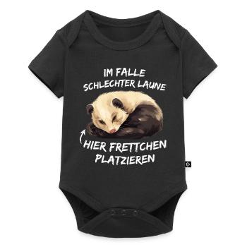 Süßes Frettchen Spruch Im Falle Schlechter Laune - Baby Premium Kurzarmbody - Schwarz - Vorne