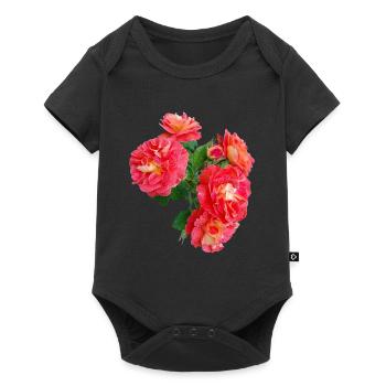 Red rose bush - Baby Premium short-sleeve bodysuit - black - Front