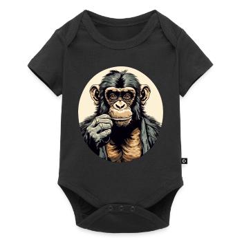Haki le chimpanzé - Body à manches courtes Premium Bébé - noir - Devant
