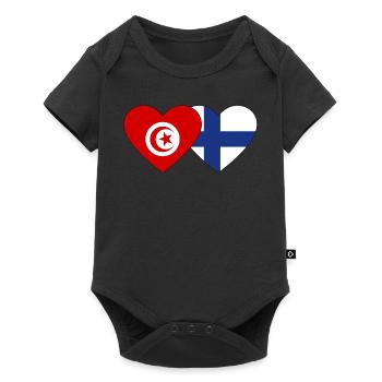 Tunisie Finlande Drapeau Coeur - Body à manches courtes Premium Bébé - noir - Devant