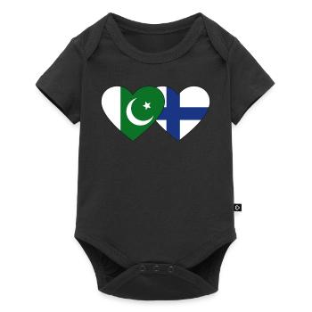 Pakistan Finland Flag Heart - Baby Premium short-sleeve bodysuit - black - Front