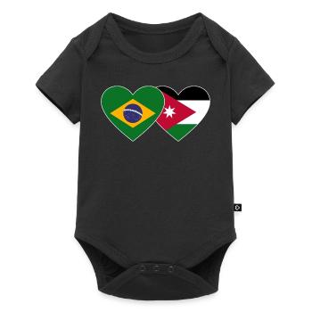 Brésil Jordan Drapeau Coeur - Body à manches courtes Premium Bébé - noir - Devant