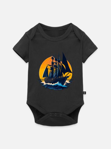 Segelboot - Baby Premium Kurzarmbody - Schwarz