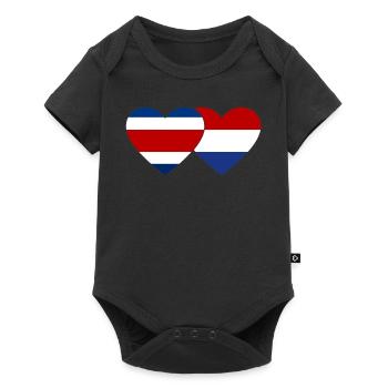 Costa Rica Holland Flag Heart - Baby Premium short-sleeve bodysuit - black - Front